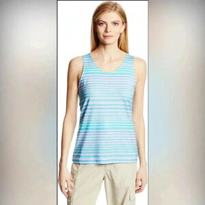Women’s Columbia Striped Omni-Wick Sleeveless Top Size Large EUC